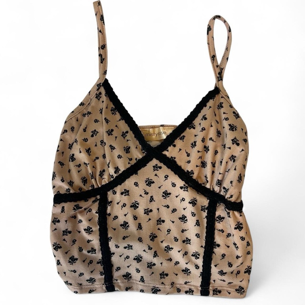 Floral Beige and Black Camisole